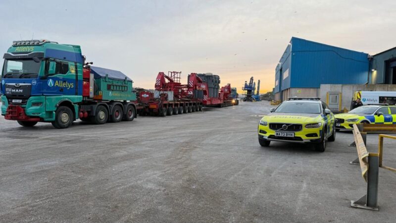 Transformer on a specialist on haulage vehicle