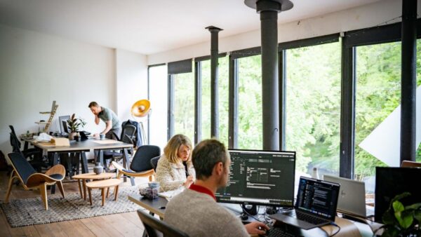 People working at desks