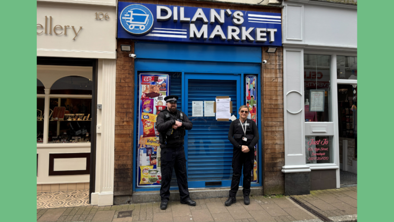 Trading Standards and Police outside Dilans