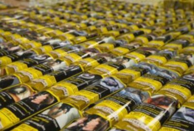 Rows and rows of illegal tobacco pouches (photo not taken from this latest case)
