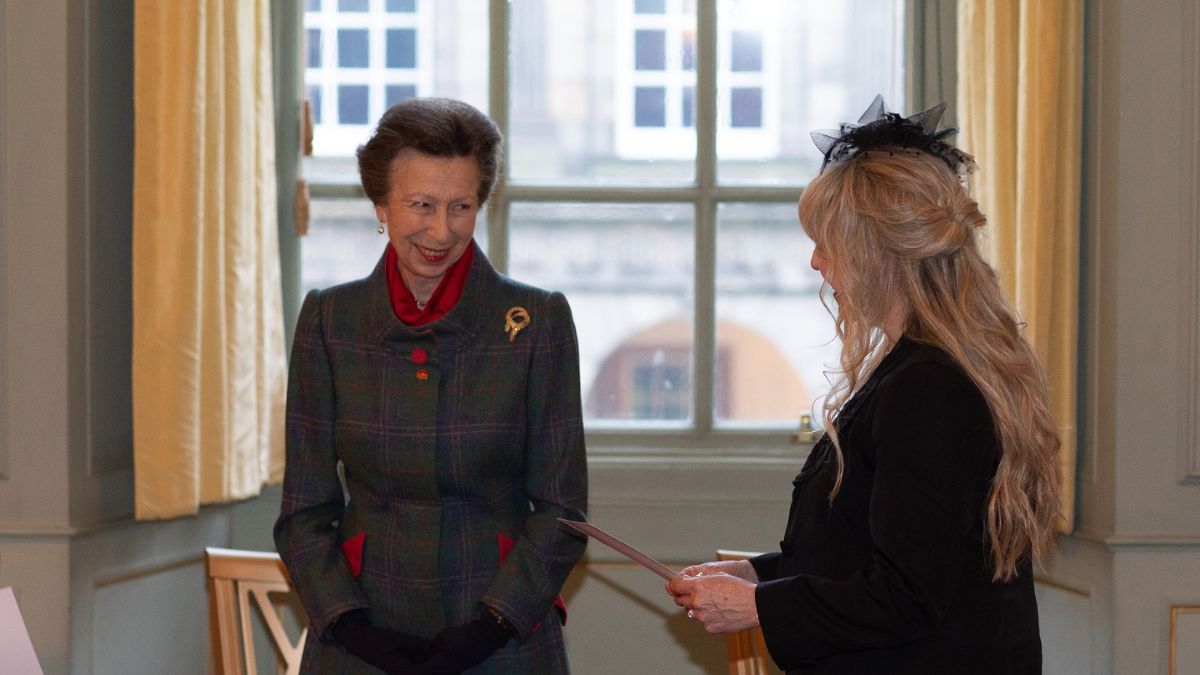 HRH The Princess Royal (Princess Anne), with Sally Facey, Devon County Council Youth Justice Service Officer