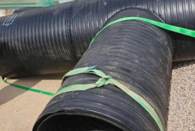 A very large plastic pipe