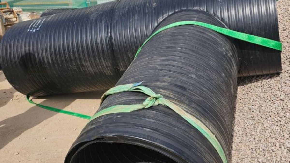 A very large plastic pipe