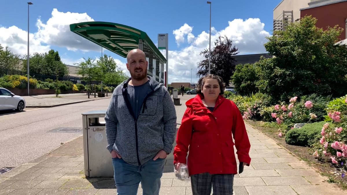 Irys walking with Michael Patch, from Reaching for Independence