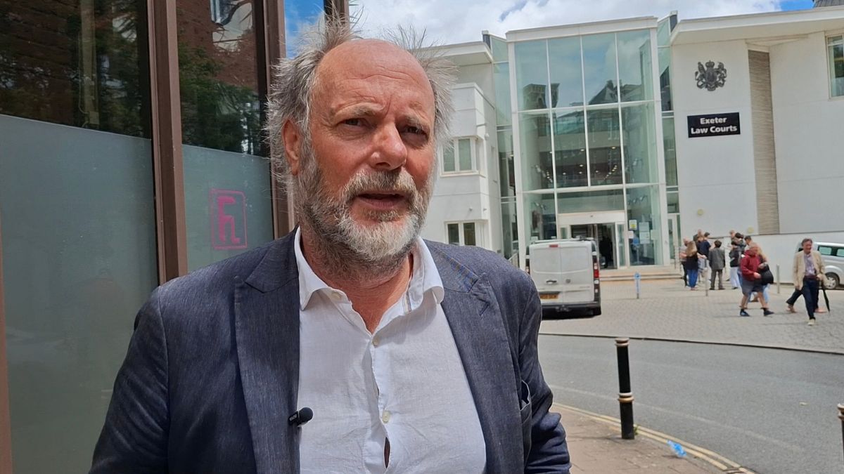 Councillor Julian Brazil stood outside the courts in Exeter on the day of South West Water#s sentencing