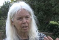 Councillor Jacqi Hodgson Cabinet Member for climate and biodiversity talking outside after the film showing
