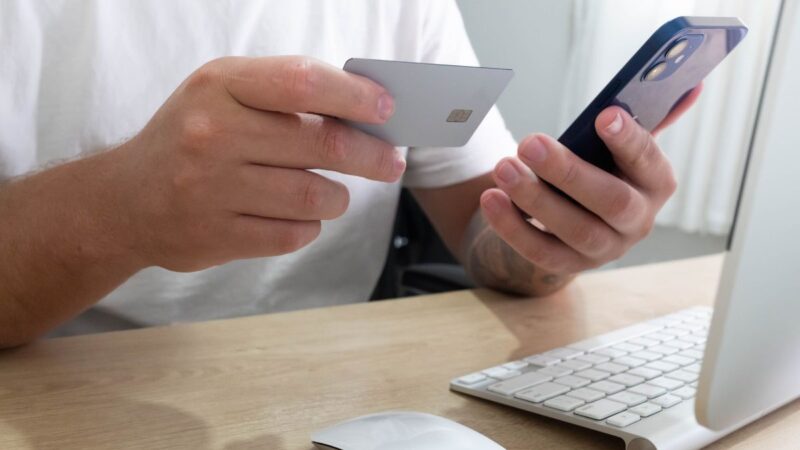 Man using his mobile phone