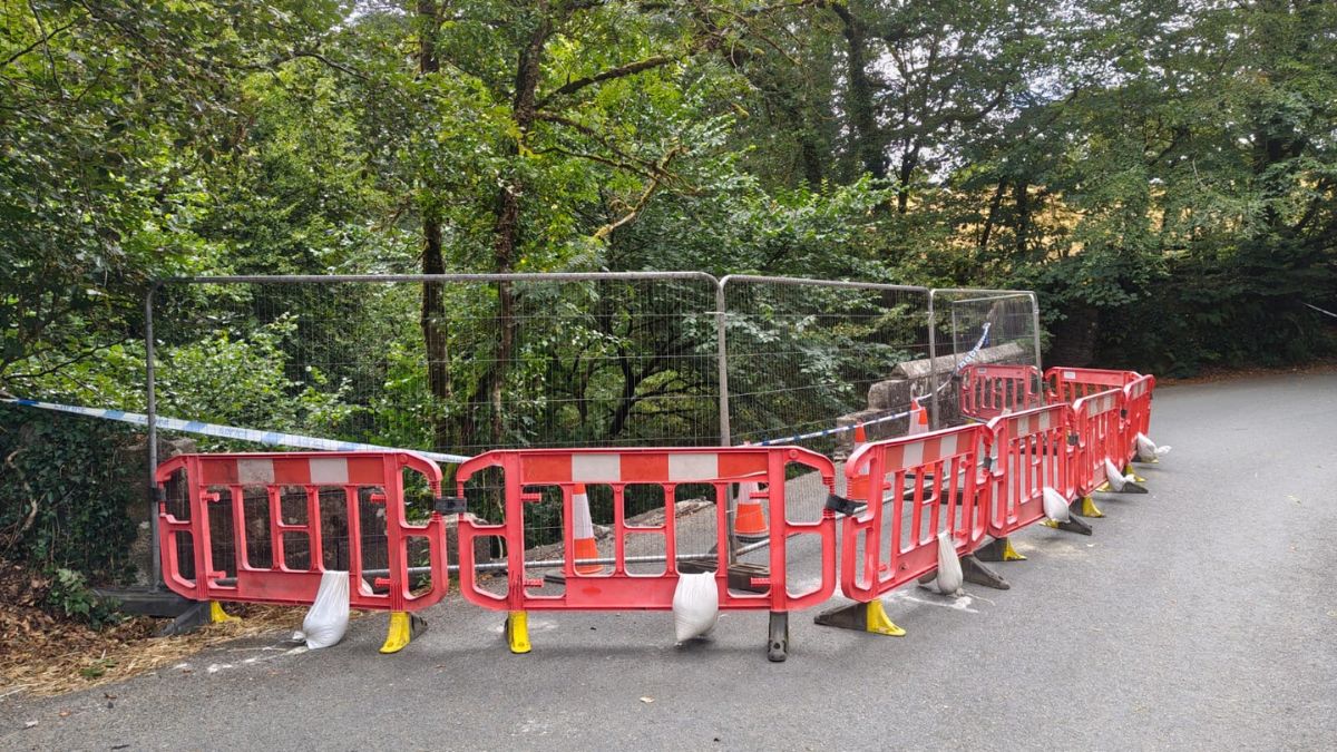 Damage section of Lydford Bridge
