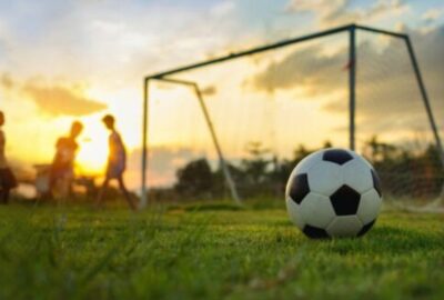 Boys playing football