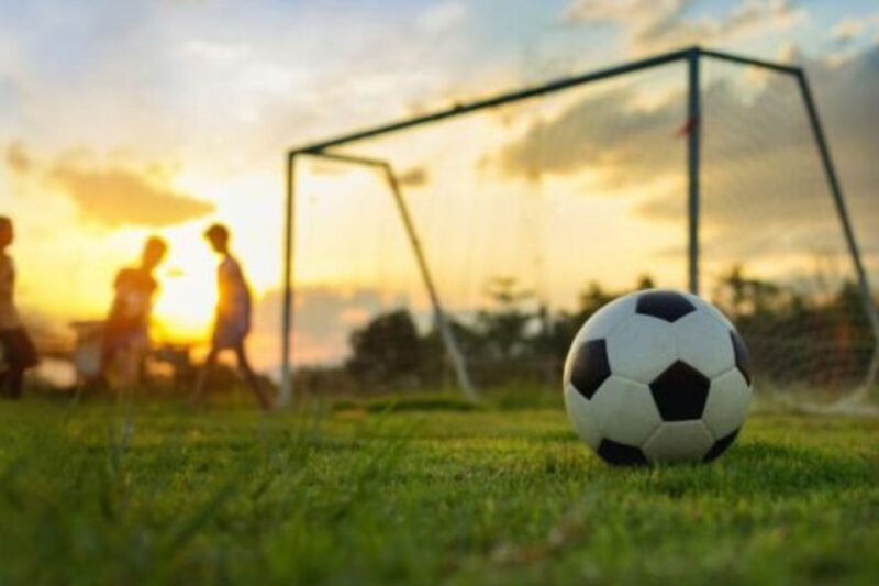 Boys playing football