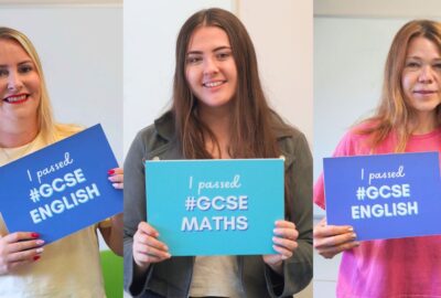Adult learners collecting their GCSE results