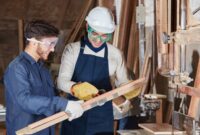 An apprentice working in a workshop
