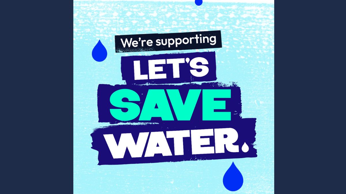 Let's Save Water campaign logo. Reads: Let's Save Water
