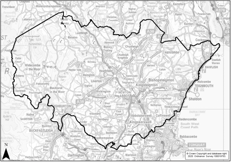 Catchment area for replacement site in Newton Abbot
