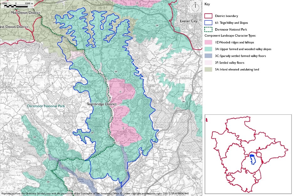 Devon Character Area 30 Haldon Ridge and Foothills Map