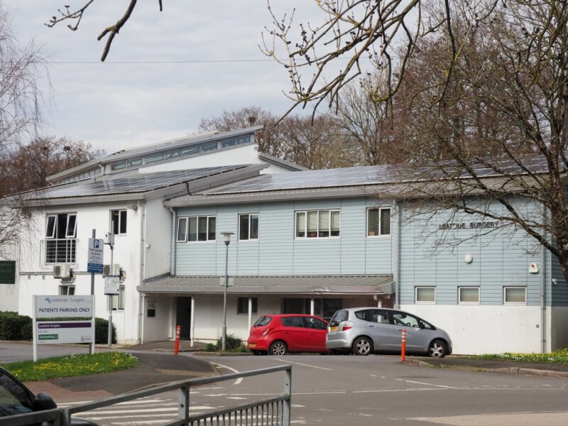 A community building with rooftop solar PV at Leatside Surgery Totnes (Totnes Renewable Energy Society)