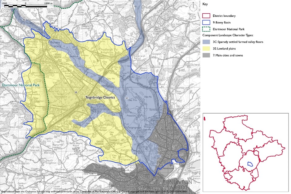 Devon Character Area 9 Bovey Basin Map