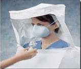 A woman wearing FFP3 mask