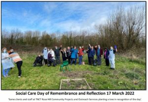 A group of service users are planting a tree