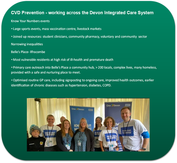 Picture of a CVD Prevention 'Know Your Numbers' case study, highlighting the importance of utilising large events, joined up resources and narrowing inequalities.