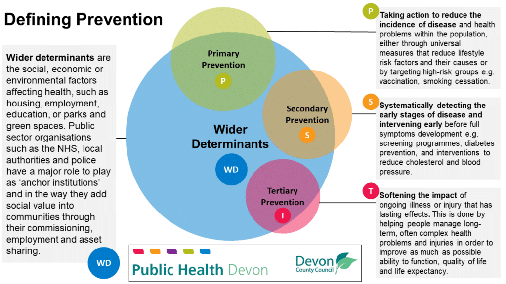 Prevention Levels Diagram and Description by NHS Devon