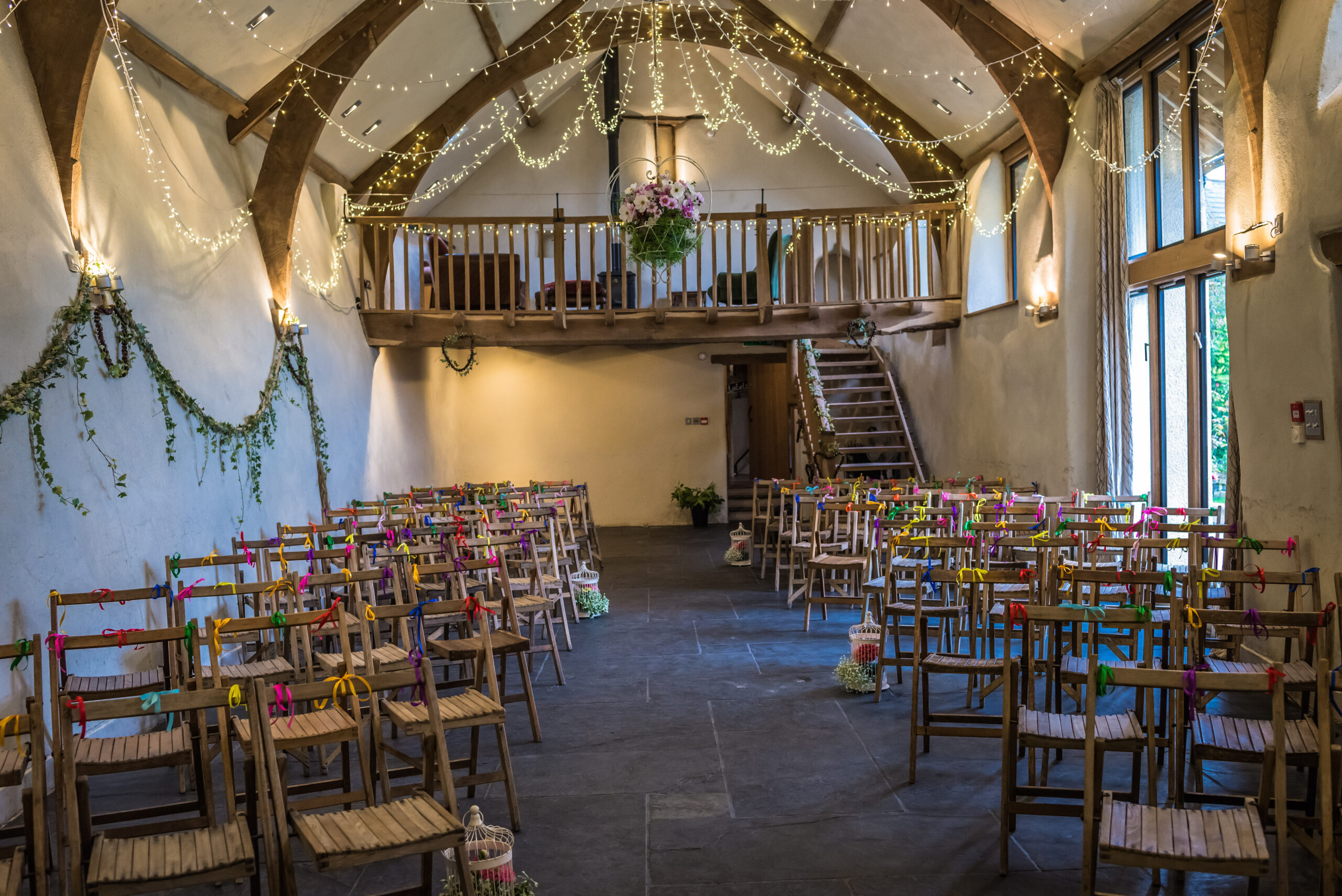 The Oak Barn, wedding venue set out for a wedding
