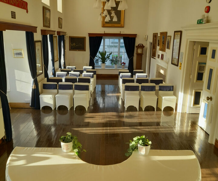 The Council Chamber at Okehampton Town Hall.