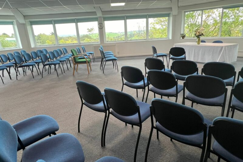 The ceremony room at Caddsdown