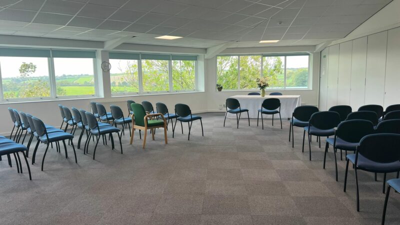 The ceremony room at Caddsdown