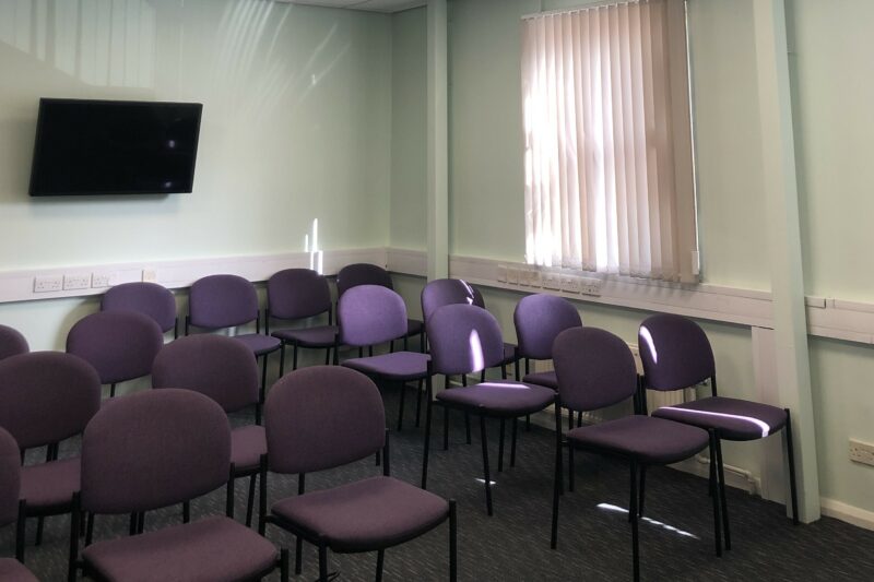 The ceremony room at the Mid Devon Registration Office