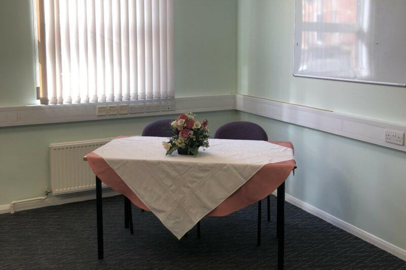 The ceremony room at the Mid Devon Registration Office