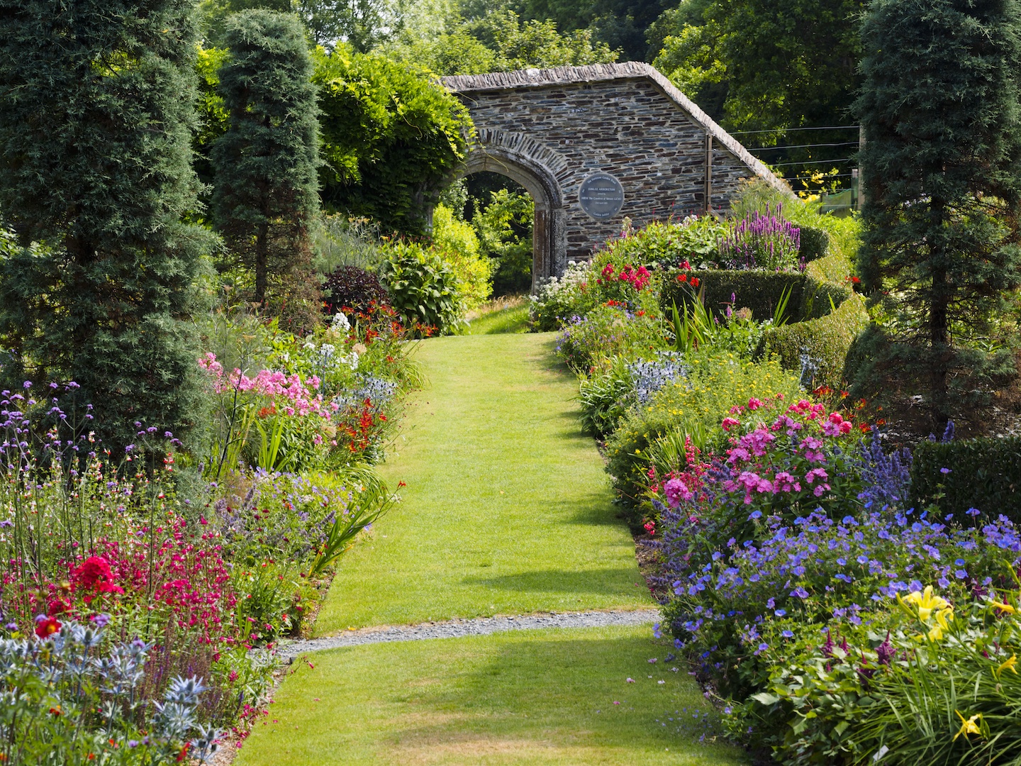 The walled garden at The Garden House Yelverton