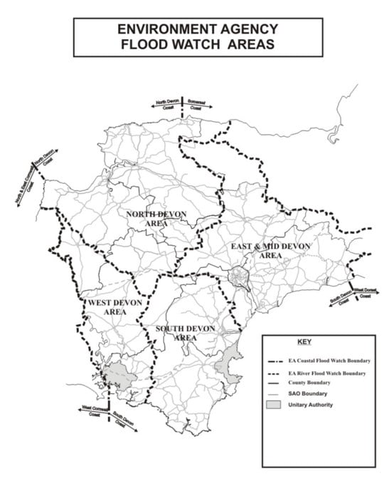 Map of EA floodwatch areas