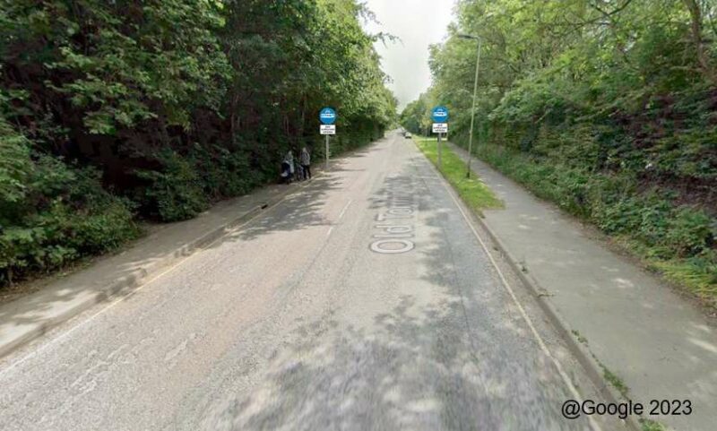A photo montage showing Old Torrington Road with the bus gate signs that will be erected