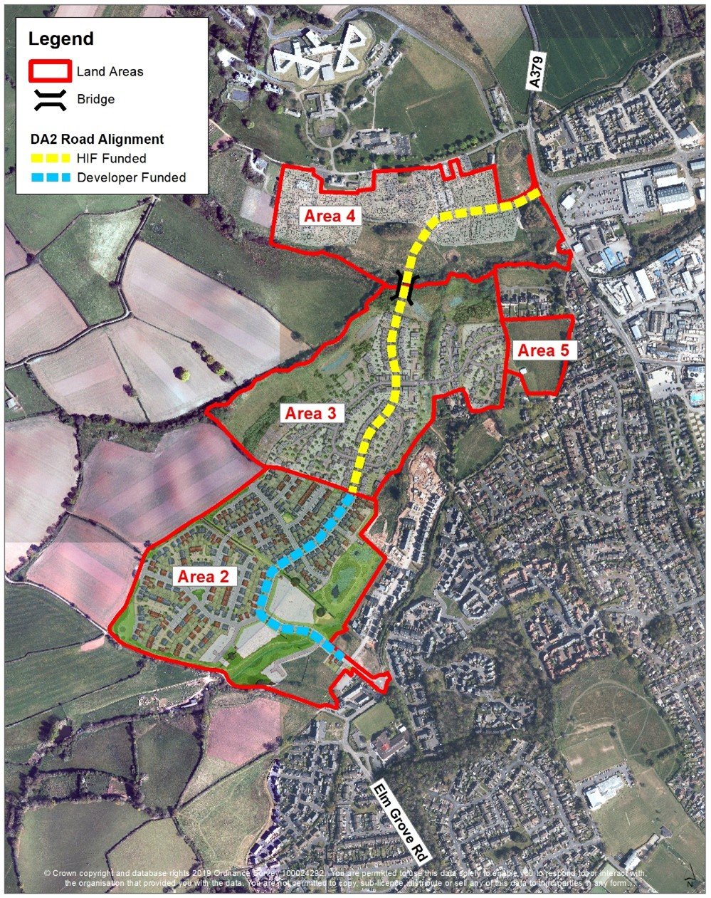 Route of new road and bridge 