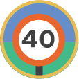 40 speed limit sign