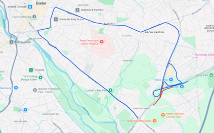 Diversion route Rydon Lane southbound and A379 on-slip.