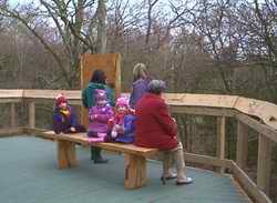 A family on the aerial walkway