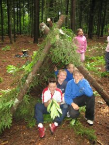 Children sitting in the den