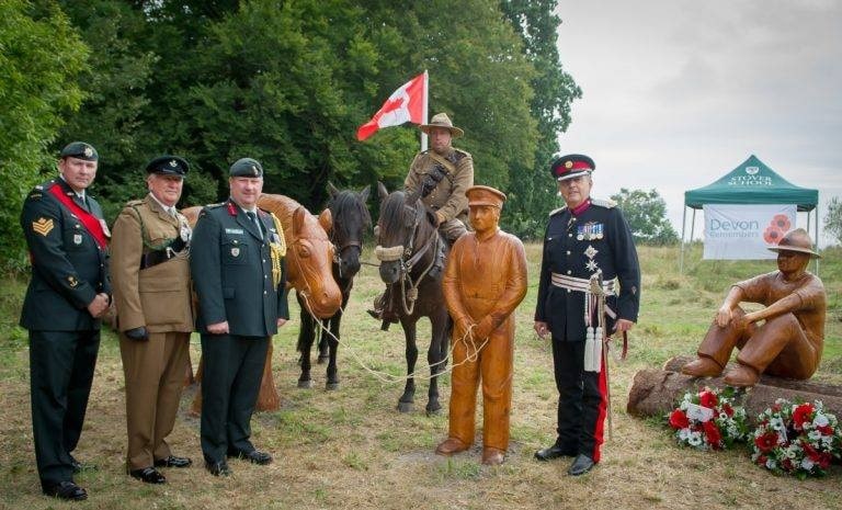 Sir Andrew Ridgeway DL unveiling the war memorial for the Canadian Forestry Corp