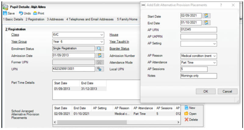 A screenshot of the sims system