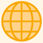 Diagram of a light orange coloured globe