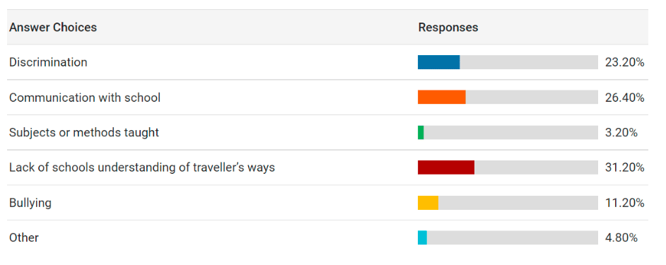 Bar chart - Which do you feel is the main education issue travellers face?