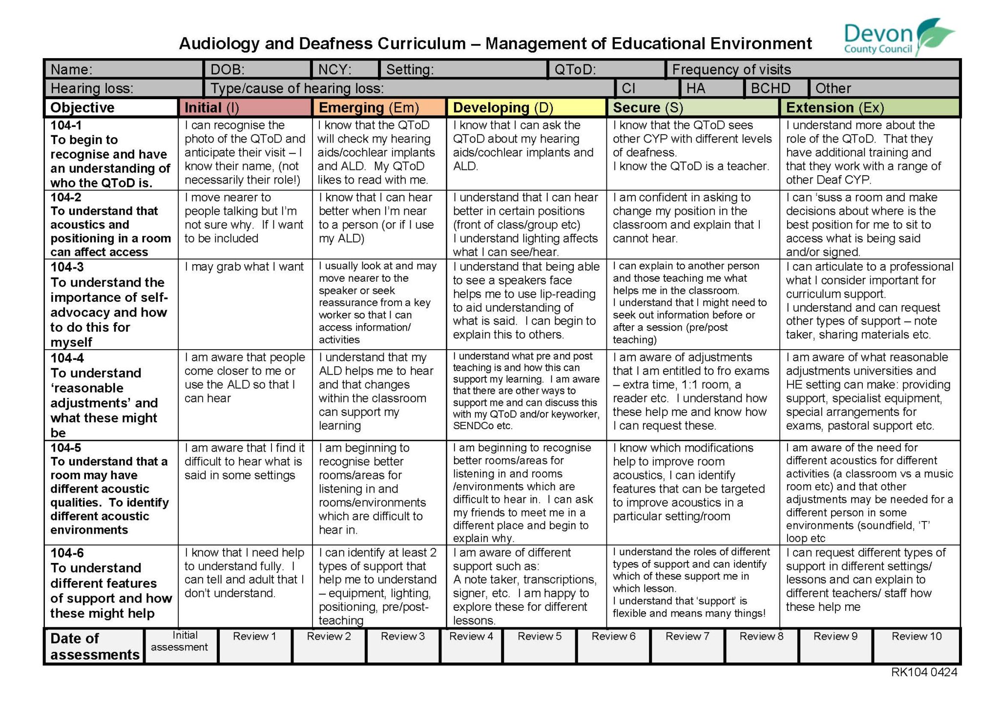 RK 104 AD Curriculum Management of Ed Env DCC