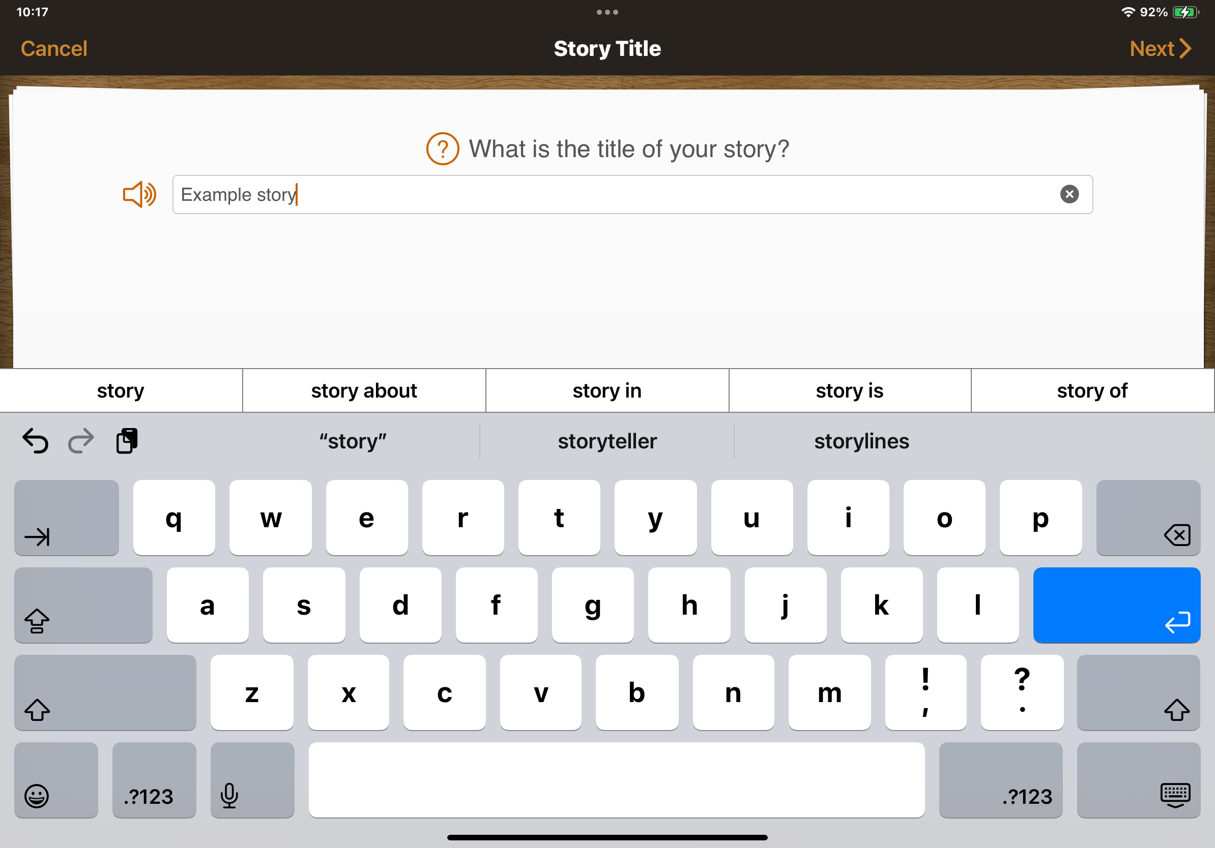 Screenshot from app matching numbered text in document.