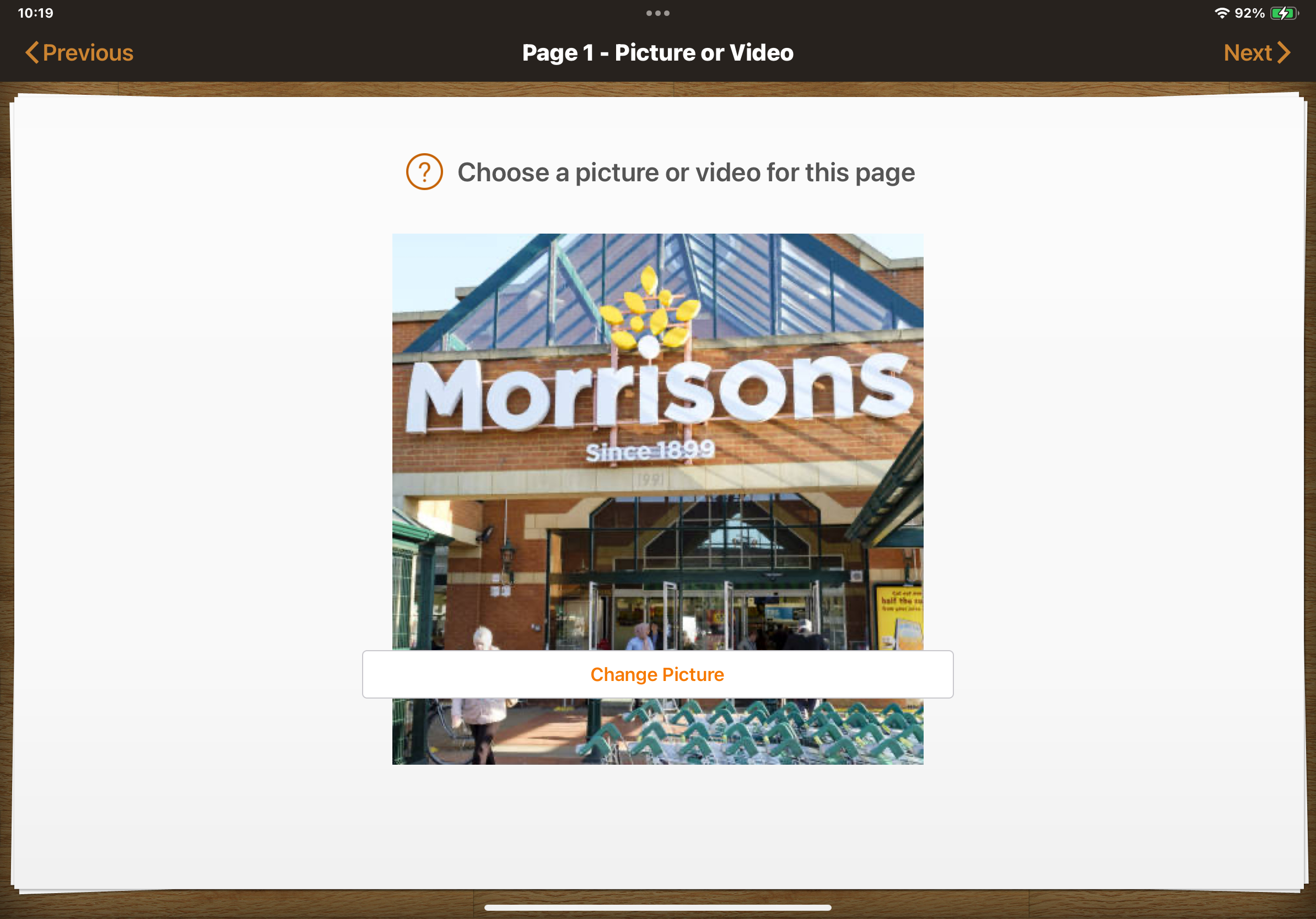 Screenshot from app matching numbered text in document.