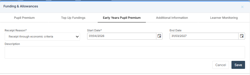 Funding and allowances - Early Years Pupil Premium