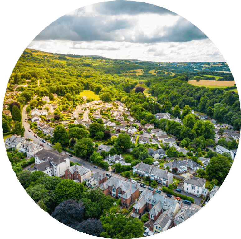 Picture of Okehampton taken from the air.