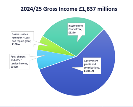 Graphic for gross income in 2024/25